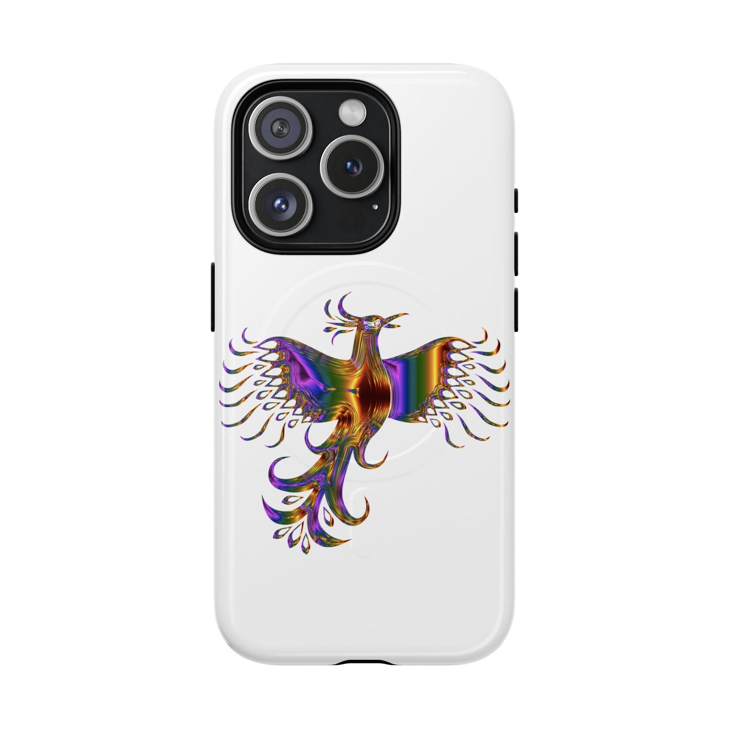 Vibrant Phoenix Magnetic Phone Case, Tough Phone Cover, Unique Smartphone Accessory, Gift for Tech Lovers, Holiday Essentials