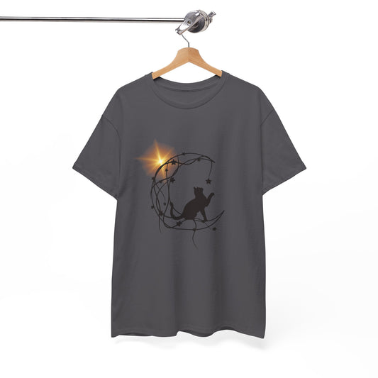 Cat playing t-shirt, Halloween star, Unisex Heavy Cotton Tee