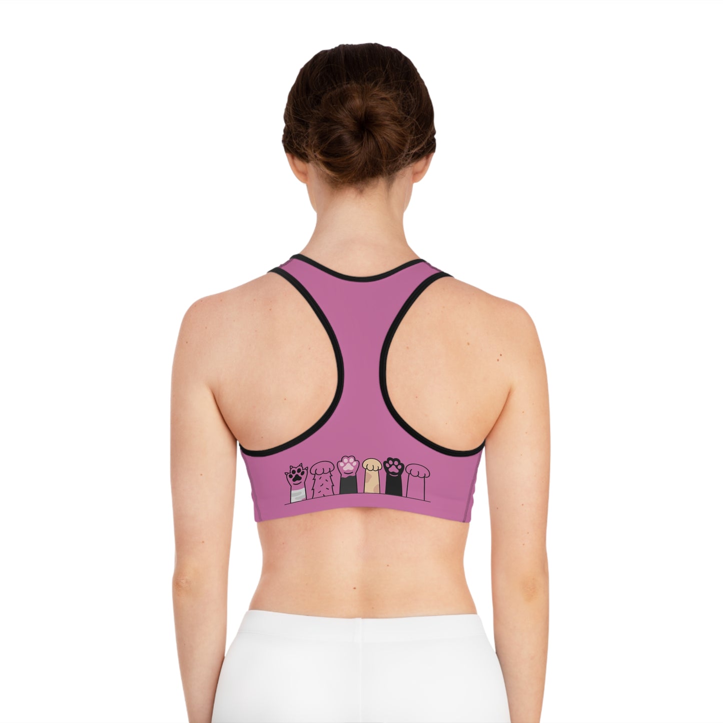 Cute Cat Print Sports Bra, Animal Lover Activewear, Workout Top, Gym Essentials, Gift for Pet Owners, Exercise Gear