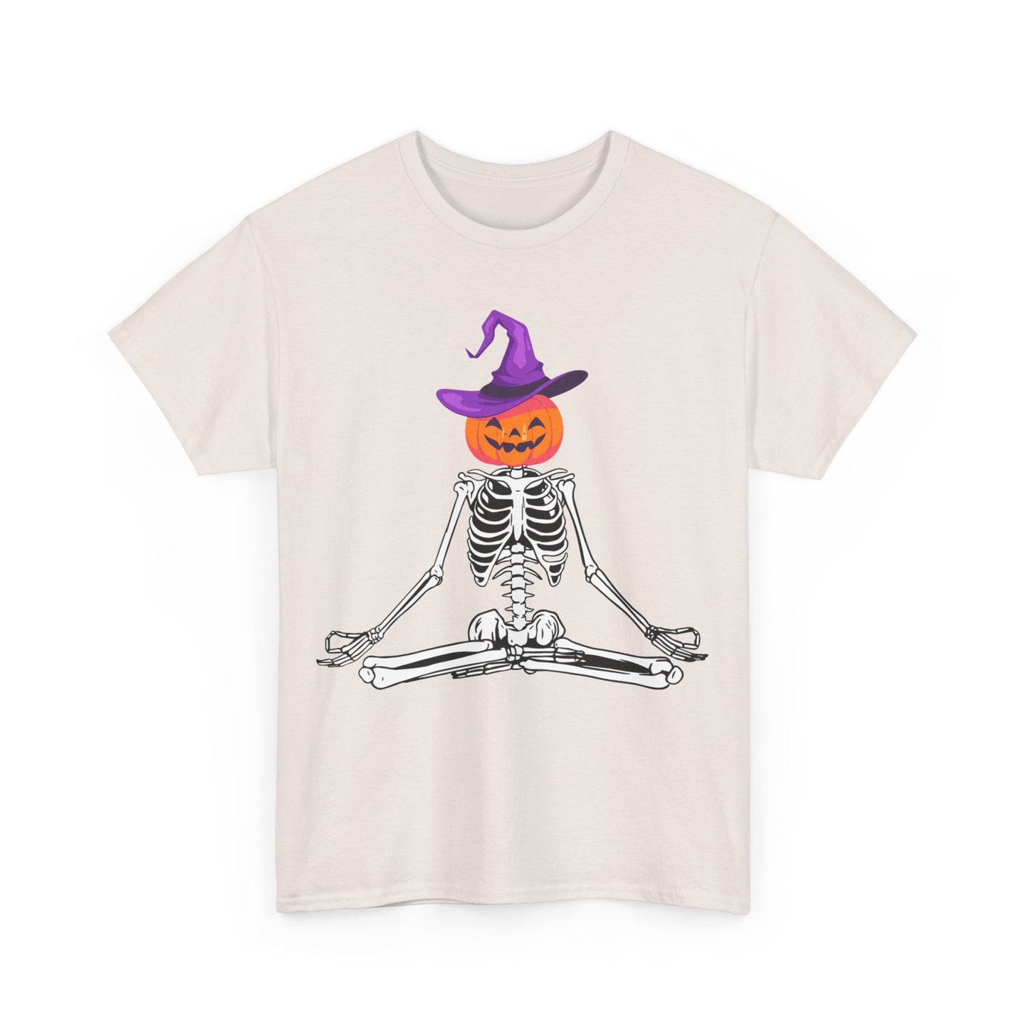 Namaste Skeleton Halloween, Unisex Heavy Cotton Tee