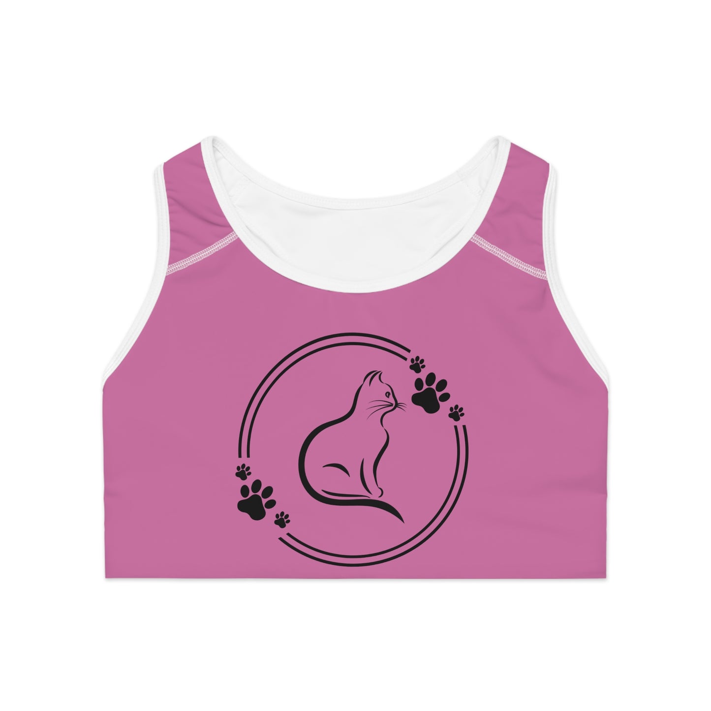 Cute Cat Print Sports Bra, Animal Lover Activewear, Workout Top, Gym Essentials, Gift for Pet Owners, Exercise Gear