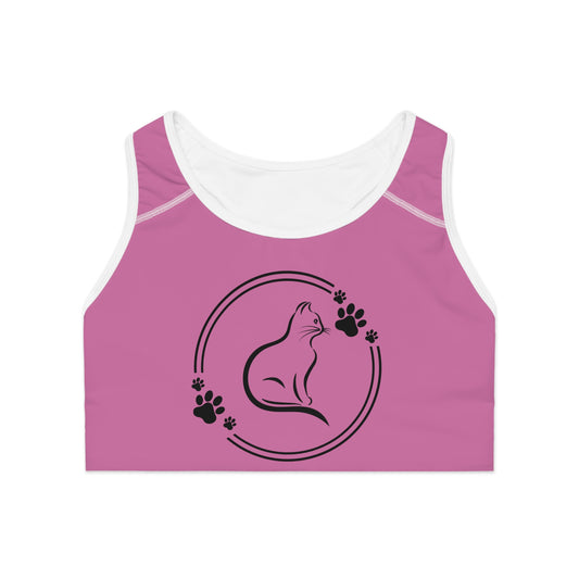Cute Cat Print Sports Bra, Animal Lover Activewear, Workout Top, Gym Essentials, Gift for Pet Owners, Exercise Gear