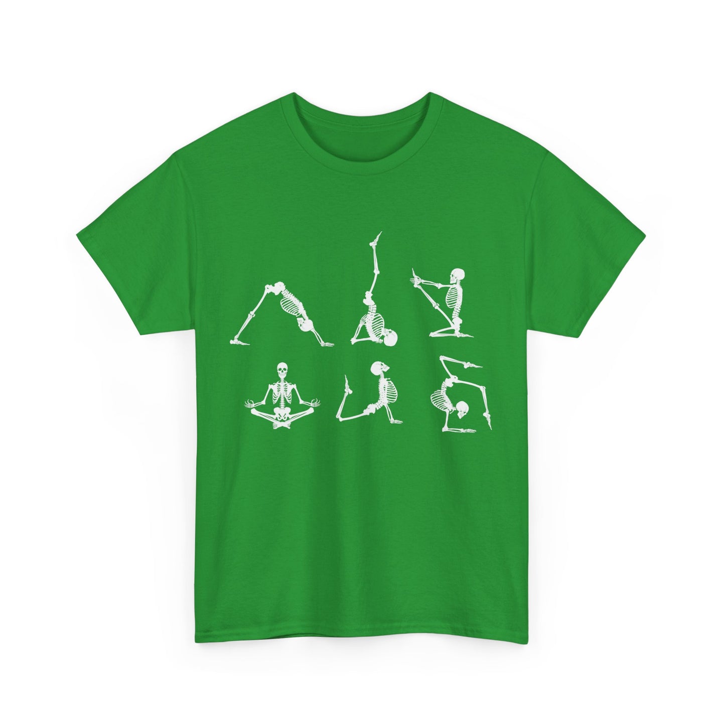 Skeleton, Yoga, Halloween, Unisex Heavy Cotton Tee
