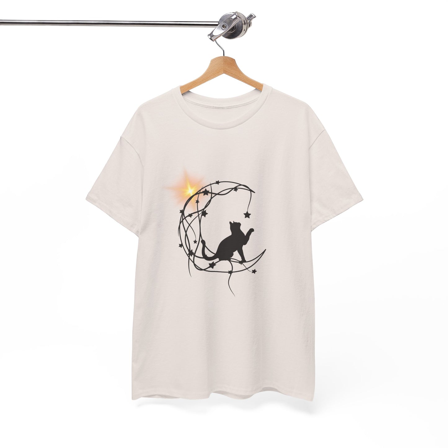 Cat playing t-shirt, Halloween star, Unisex Heavy Cotton Tee