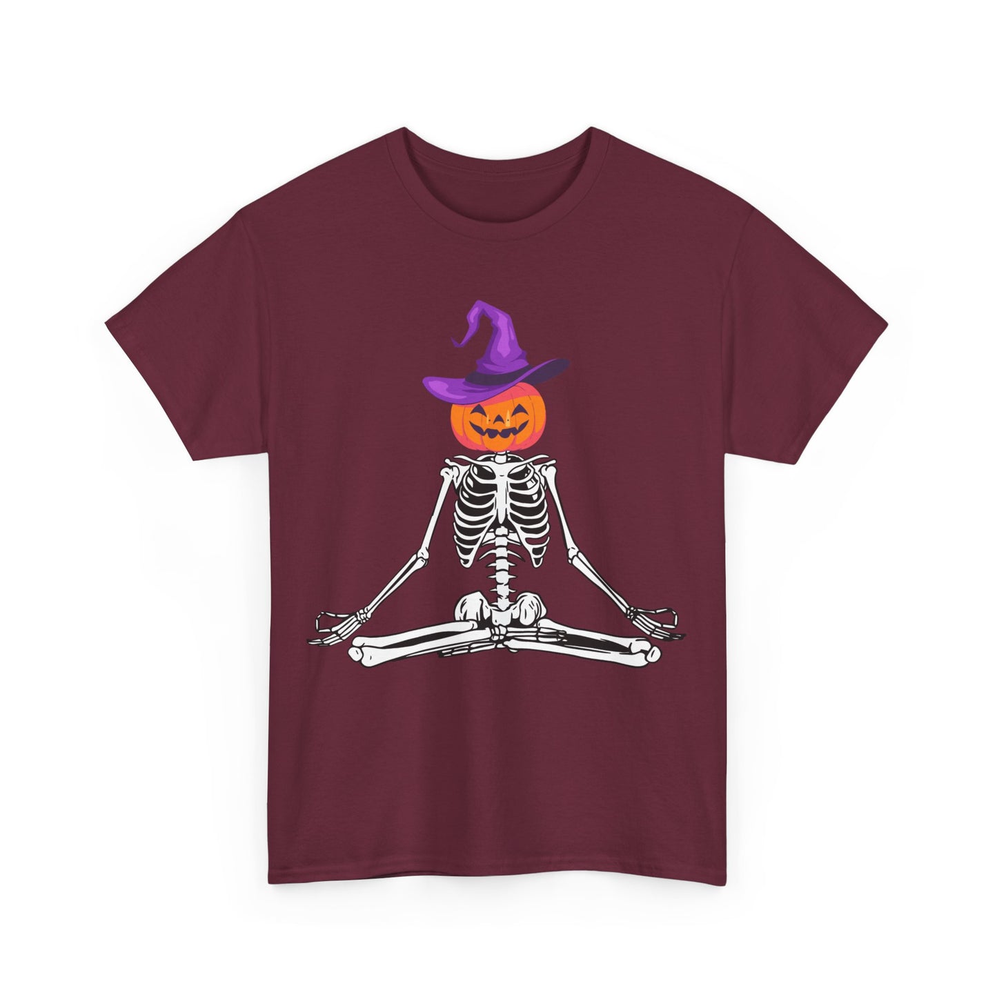 Namaste Skeleton Halloween, Unisex Heavy Cotton Tee